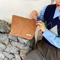 메이크업 화장품 박스 코듀로이 여성 화장품 가방 면 천 메이크업 파우치 핸드 여행 가방 립스틱 주최자 케이스 패션 지퍼 클러치 전화 지갑, 커피