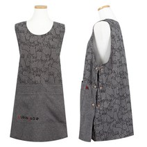예쁜 원피스 H 앞치마 어린이집 유치원 교사 카페 바리스타 꽃집 고급 앞치마 에이프런, 쿠로네코 앞치마_그레이