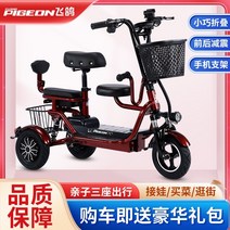 성인세발자전거 성인용세발자전거 삼륜자전거 어르신 노인 자전거비행 비둘기 전기 세발 숙녀 부모-자식 아기 리튬 배터리 자동차 소형 미니 접이식 더블 3 인승 스쿠터, 48V, 알몸 차 배터리 없음 충전기 없음 선물 가방 없음