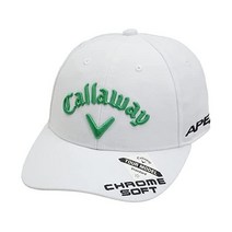 캘러웨이 C23990200 여성 Classic Cap 폴리에스터 트윌 Tour Model 모자 골프, Free Size, 1036 화이트/그린