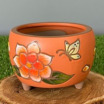 다육맘 수제화분 꽃담분7, 오렌지