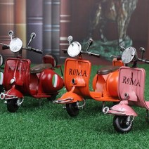 뚱이네봉다리 디테일하고 빈티지한 디자인의 로마 스쿠터 오토바이 인테리어 장식 소품, 1.옐로우