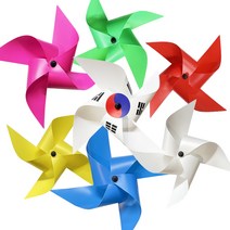 지니아이 왕 바람개비 5개 묶음 태극기 컬러 흰색 37cm, 1.태극기바람개비5개