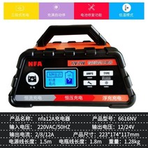 대형차 점프스타터 배터리 휴대용 충전기 12v 24v, (12A) 12V+24V 범용 충전기