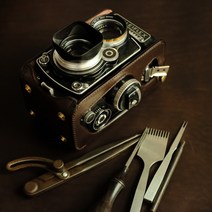 Rolleiflex 롤라이플렉스 필름카메라 가죽 케이스, 블랙