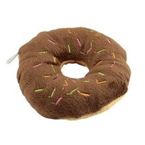 강아지장난감 승진 애완 동물 강아지 고양이 끽끽 거리는 소리 장난감 코튼 울 도넛, [01] 브라운, [01] S