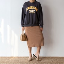 [코코세븐]자체제작 H라인 골지 빅사이즈 여자 밴딩 롱스커트