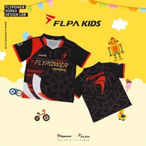 플라이파워 플파 아동 키즈 티셔츠 배드민턴 상의 반팔티 살주 블랙 레드 KIDS-SALJU-BK 배드민턴복