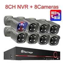 업무용 Techage-4K 보안 카메라 시스템 울트라 HD 8MP POE NVR 양방향 오디오 얼굴 감지 컬러 나이트 비전, 04 8CH NVR 8PCS Camera_02 1t