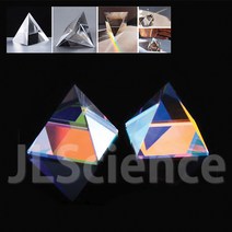 (JLS) 피라미드 프리즘 40mm 60mm 80mm 100mm (광학유리) 빛의 분산 굴절 실험용 무지개실험, 80mm 1개