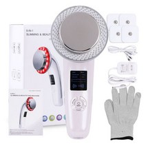 피부 홈케어 얼굴 리프팅 마사지 기구 기계 6in1 초음파 Cavitation 바디 슬리밍 EMS RF 체중 지방 버너 장치를 잃게, US Plug_white with Box