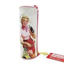 코카콜라 클래식 원통 봉제 필통 펜케이스 파우치, 40개