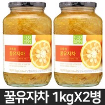 초록원 꿀유자차 1kg 2병(안전포장) 타먹는 과일 액상차 새콤달콤 유자차 국산 유자 전통차 겨울철 따뜻하게 마시는 차 여름철엔 유자 에이드로 시원하게 즐기는 맛있는 차, 2병