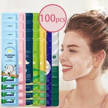 100 pcs LAIKOU 모이스춰 라이징 슬리핑 마스크 사쿠라 달팽이 해초 페이스 마스크 화이트닝 뉴 리싱 오일 컨트롤 안티 에이징 스킨 케어|트리트먼트 & 마스크|, 1개, cherry blossom