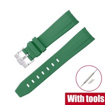 다이빙 고무 벨트20mm 고무 실리콘 밴드 커브 엔드 다이빙 방수 팔찌 액세서리 오메가 세이코 데이토나 시, 16 Green01_03 22mm