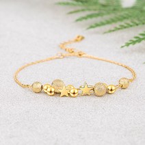 BR41 Silver 실버 골드 은볼 쌍별 스타 팔찌 은팔찌