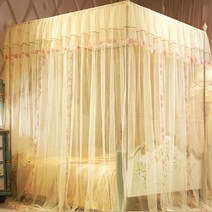 사각프레임 킹사이즈 커튼형 침대모기장 간편설치