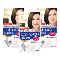 다리야 살롱드프로무향료헤어칼라 부분염색약 여성용3개세트 밝은 새치염색 새치커버 흰머리염색 일본염색약, 1개, 6호