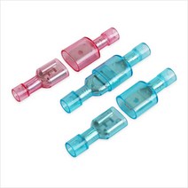완전 절연 와이어 크림프 블루.레드 5개묶음 터미널 배선 전기 커넥터, 레드 콘센트(5개)