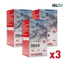 크릴오일 60캡슐 인지질56% 캐나다 (넉넉한유통기한), 3개, (500mgx60캡슐)