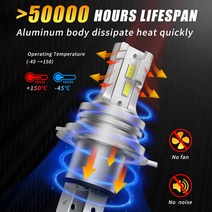 H7전조등 AILEO 2 개 CANBUS H7 H4 LED H11 H8 H9 9005 HB3 전조등 전구 HB2 6500K 3000K 슈퍼 밝은 팬리스, 05 H16 (JP), 02 6500K White