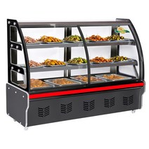 곡면 제과 제빵 쇼케이스 반찬 음료 마카롱 진열대, 블랙+은회색 후면도어 130x65x120cm