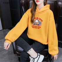 가을 상 후드 여 얇은 레터링 프린트 상의 패션 빅사이즈 여성 원터치 상품
