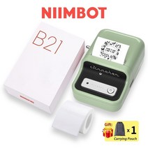 Niimbot-B21 휴대용 라벨 메이커 5 롤 흰색 스티커 소프트웨어에서 직접 인쇄 된 휴대폰과 호환 가능, 15 B21 Green
