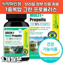 그린 프로폴리스 브라질 정부 인증 비타민 a b c d e 아연 캡슐 정 면역력 항산화 에 좋은 구강 항균 식약처 식약청 인증 추천 미국 직수입 직구 남성 여성 50대 60대, 1개, 550mg x 60 캡슐 1개월분