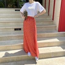 플라워 잔꽃 밴딩 머메이드 맥시 롱 스커트 (2col)