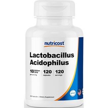 뉴트리코스트 아시도필러스 10Billion CFU 캡슐 120캡슐 1서빙 100억 CFU 120회분 Lactobacillus Acidophilus Capsules [10 BI, 1병