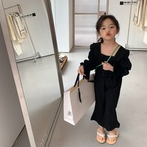 봄 새로운 아동복 소녀 외국 스타일 유행 세트 어린이 벨 바지 투피스 세트