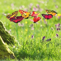 정원 꾸미기 미니 나비 모형 야외 테라리움 소품 원예 조경 용품 조형물 마당 가꾸기 옥상 홈가드닝 카페 포토존 만들기 DIY 화단 울타리 테라스 인테리어예쁜 유치원 텃밭 4cm