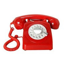 레트로 전화기 미국 빈티지 Benotek 가정용 유선 회전 다이얼 키패드-611327, 초록의