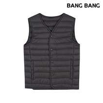 [뱅뱅] 유니 브이넥 경량 구스다운 베스트[카키]