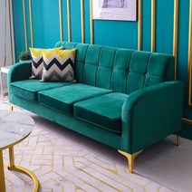 b1828 북유럽 패브릭 벨벳 소파 앤틱 인테리어 카페 뷰티샵, 3인용/180cm/옐로우