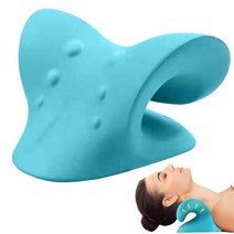 Neck Shoulder Stretcher Relaxer Chiropractic Cervical Massage Pillow Ache Relief Support, 01 Type C Blue
