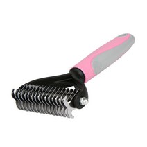 도매 애완 동물 Dematting 브러시 고양이 손질 느슨한 Underlayers 얽힌 헤어 리무버 빗 개 곱슬 머리 레이크 청소 도구를 제거, 핑크-L, 하나