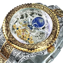 남자메탈시계 Forsining Tourbillon 남성용 기계식 스켈레톤 남성용 탑 문
