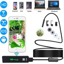 배관내시경 카메라 누수 탐지기 관로 1200P 8mm USB 안드로이드 스마트 폰 Wifi 내시경 IP68 방수 유연한 검사 IOS MAC PC 용, [02] 3.5m, [01] Hard Cable