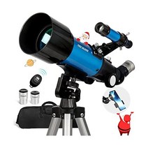 FREE SOLDIER 어른 망원경 70mm 구경 400mm 초점거리 무선 원격 캐리어, Blue