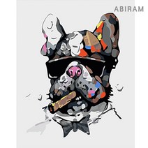 아비람 DIY 명화 그리기 유화 세트 정물 풍경 아트, 치명적인 불독