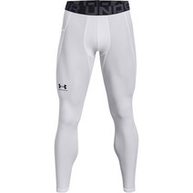 Under Armour 남성용 스탠다드 히트기어 레깅스 미드나잇 네이비 (410)/블랙 L Tall, X-Large, White (100)/Black