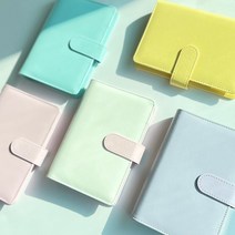 슬소생 A6 파스텔 마카롱 6공 다이어리 표지 커버 케이스 바인더, 핑크