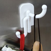 붙이는 현관 열쇠 마스크 모자 소품 걸이 2단고리행거, 더블고리 행거 (2P)