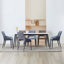이노센트 호히 12T 포세린세라믹 6인 식탁세트 i101895, 그레이테이블, 콤비의자
