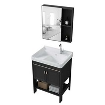 카페 무타공 간이 세면대 세면하부장 세트 43-60cm, 세면기70+수도꼭지+전면거울