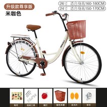 클래식 여성용자전거 바구니자전거, 24인치 + 단속cm, G