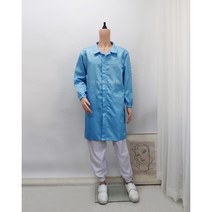 [제전가운] 스카이블루 화이트 Y카라 방진복 제전투피스 크린룸용품 제전슬리퍼 무진복 사파리 정전기제거, 5XL