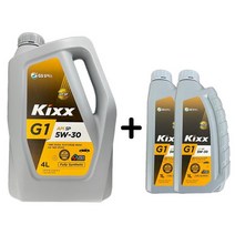 GS칼텍스 킥스 Kixx G1 SP 5W30 4L 1L Set 합성 가솔린 LPG 엔진오일, 3개